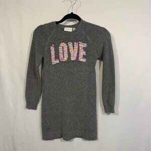 Girls Tunic “LOVE” Sweater. Embellished With Neon Sequins. Soft And Comfy. 7/8